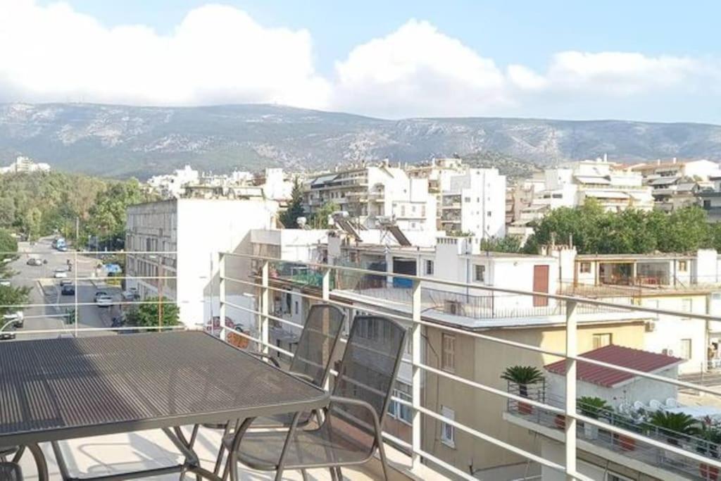 Blue -Spacious 1Bdr Corner Flat/Balcony/View Leilighet Athen Eksteriør bilde
